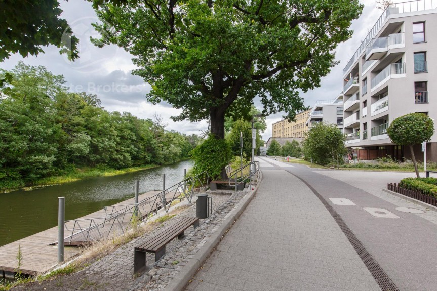 Wrocław, Przedmieście Oławskie, Walońska, Angel River | Ogr&oacute;dek z widokiem na rzekę | Inwestycja