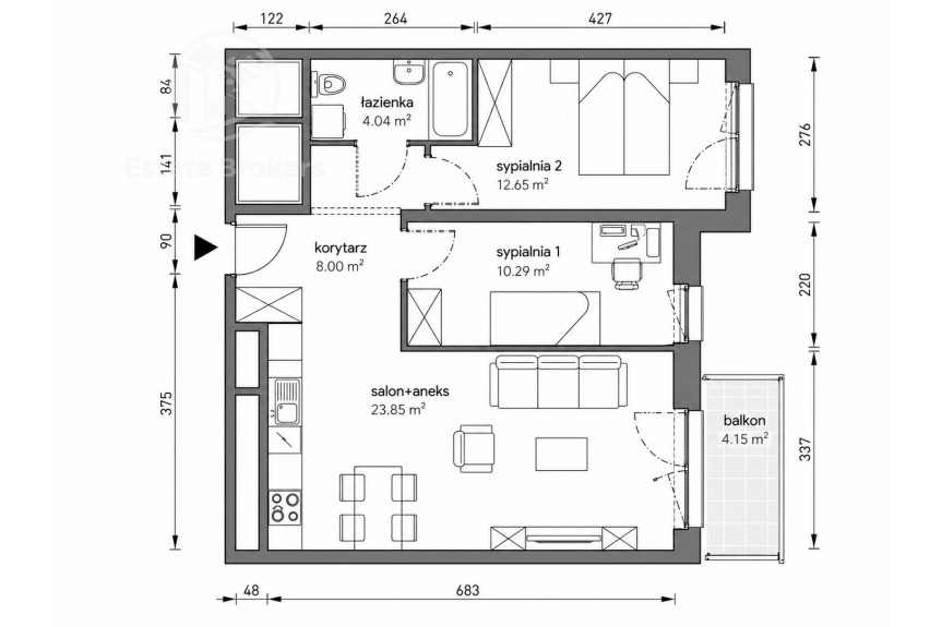 Wrocław, Wrocław-Stare Miasto, Legnicka, 3 pokoje / stan deweloperski/ balkon